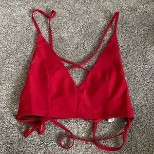 Red crop top